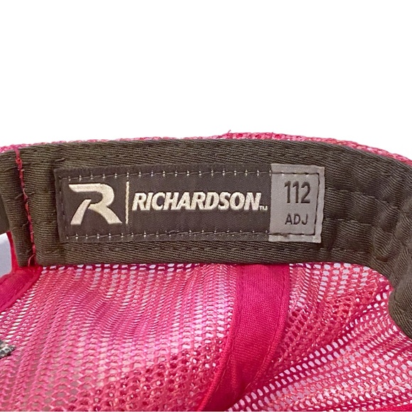 Richardson 112 Virgin Islands Castaway Tour Co Trucker Cap SnapBack Hat Pink Gry - Picture 9 of 16